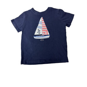 Janie and Jack Sailboat T-Shirt Tee Navy Blue 100% Cotton Kids Luxury Size 5